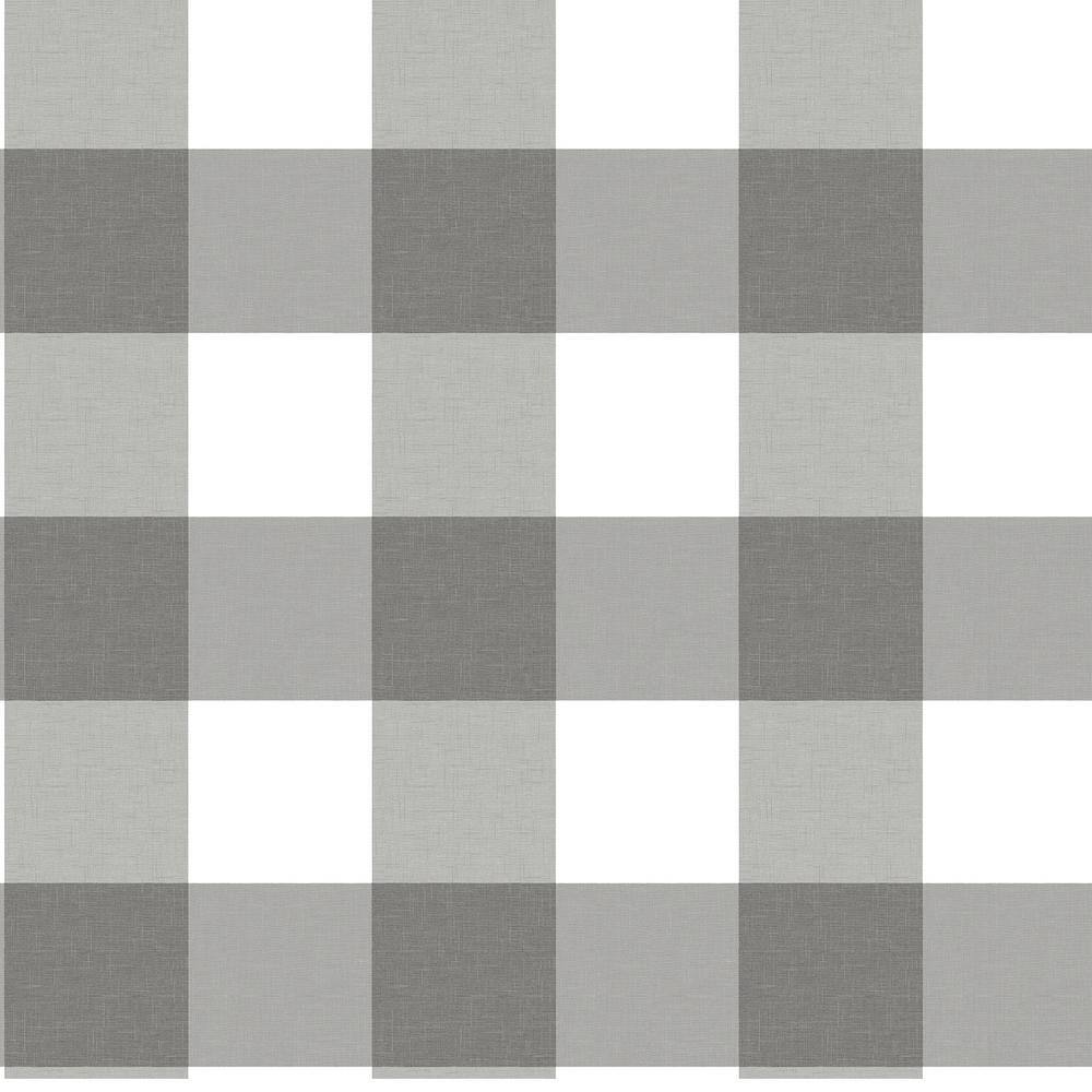 Gray and White Plaid Self-Adhesive Wallpaper Roll
