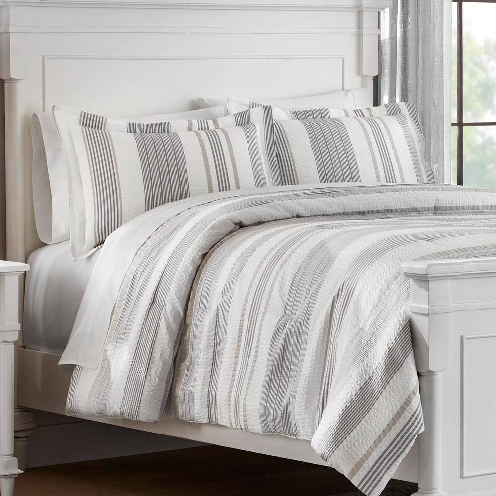 gray and white comforter set queen