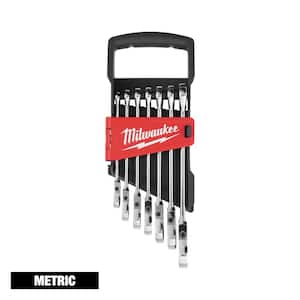 144-Position Flex-Head Ratcheting Combination Wrench Set Metric (7-Piece)