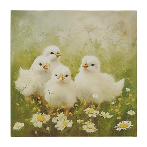 Miscool Anky 1-Piece Unframed Art Print 16 in. x 16 in. Chicks Canvas Wall Art