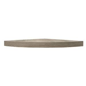 18 in. W x 18 in. D x 1.5 in. H Light Gray Driftwood Floating Corner Shelf