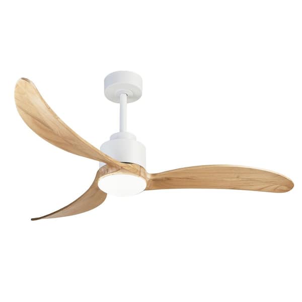 52 in. Indoor White Ceiling Fan with Dimmable LED Light Remote Control, Quiet DC Motor 6-Speed Levels, Reversible