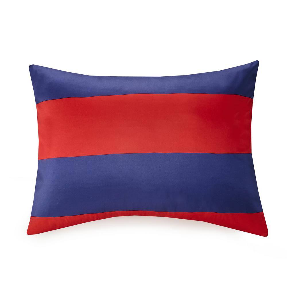 Twin Red and Blue Reversible Microfiber Comforter Set