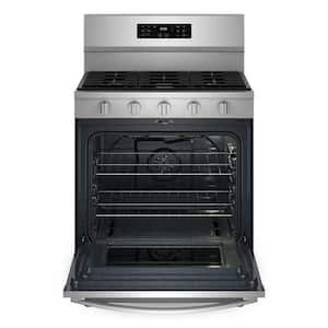 30 in. 5 Burners Freestanding Gas Range in Fingerprint Resistant Stainless Steel with Air Cooking Technology