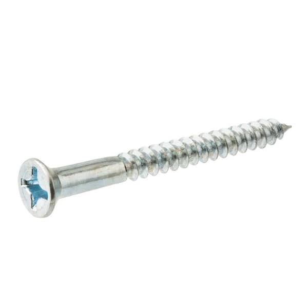 #6 x 1-3/4 in. Phillips Flat Head Zinc Plated Wood Screw (8-Pack)