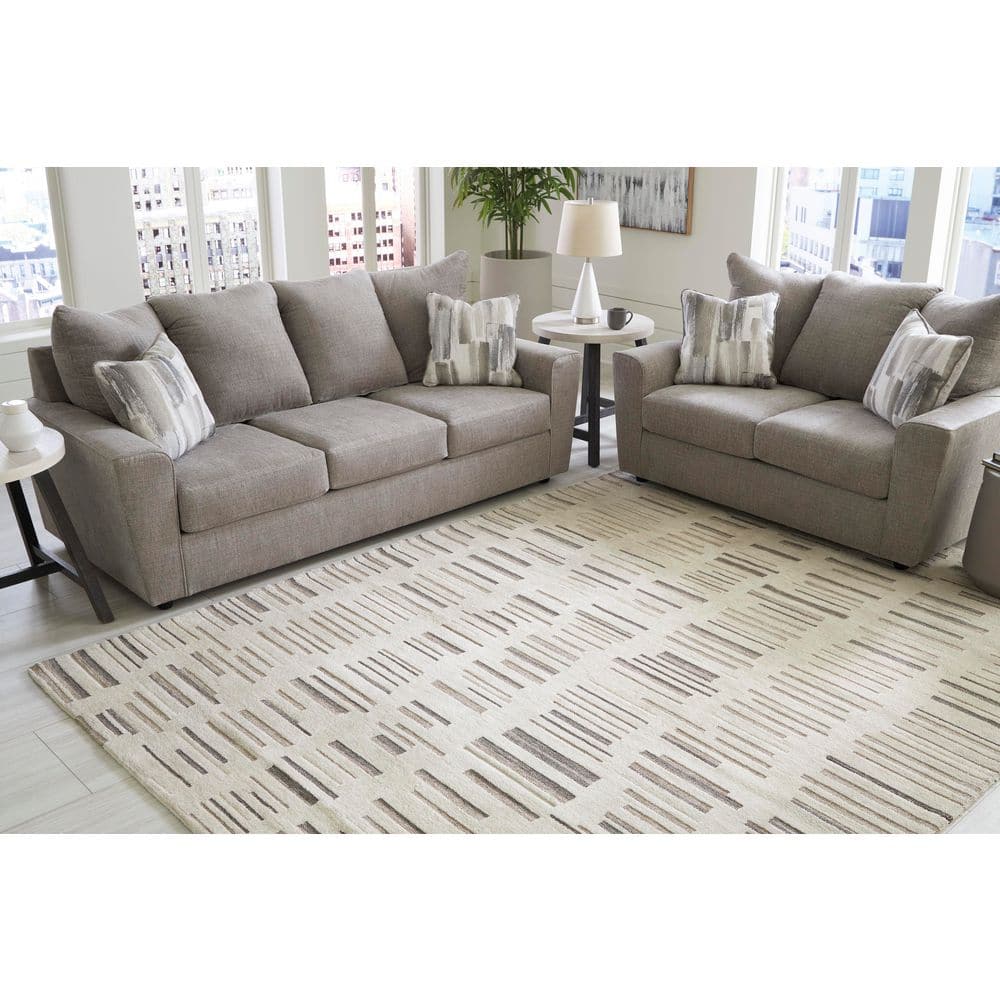 Leesdale 8 X 10 Ivory/Brown Striped Area Rug price history on PriceWatchPro