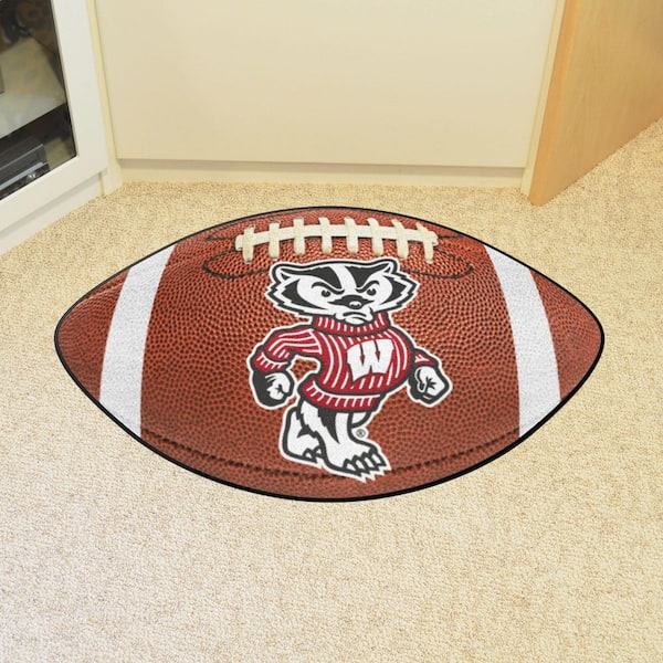 FANMATS Wisconsin Badgers Brown 2 ft. x 3 ft. Football Area Rug