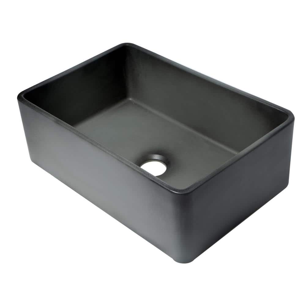 30'' Concrete Gray Fireclay Farmhouse Kitchen Sink