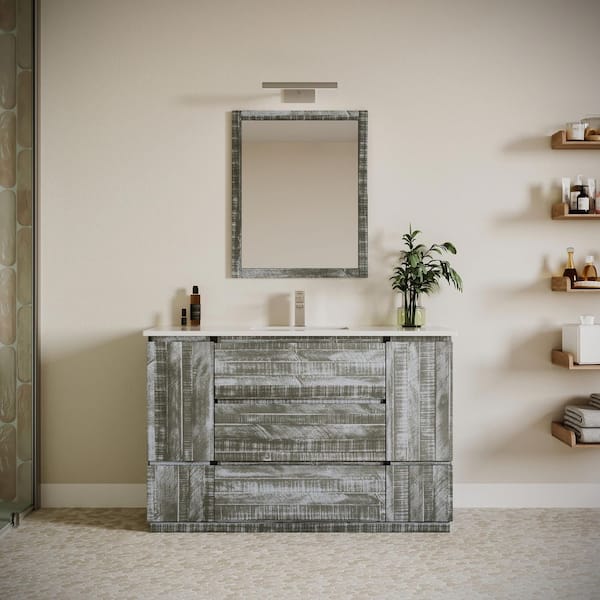 Formosa 53 in. Freestanding Single Bath Vanity Cabinet without Top in Sage Gray