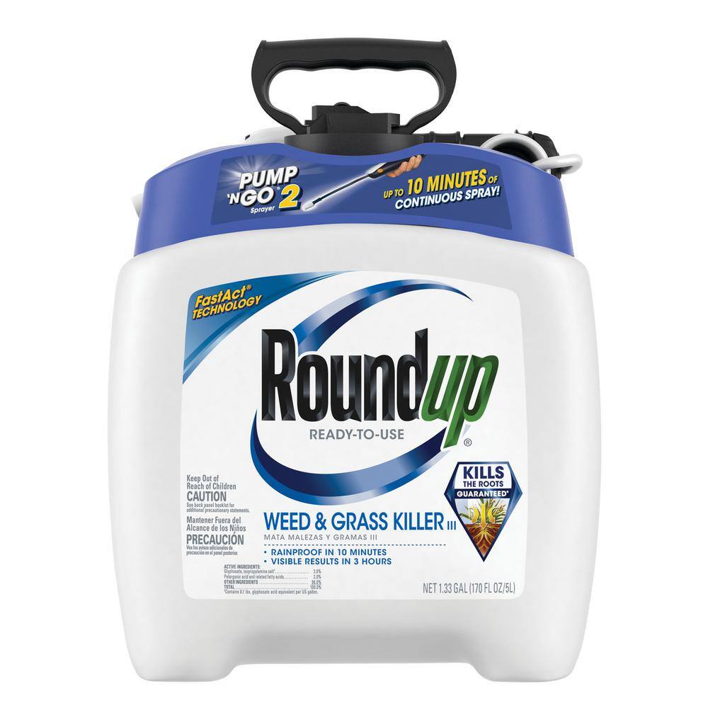 Roundup Weed and Grass Killer III with Pump 'N Go Ready-To-Use 2.1 Sprayer  510011435 - The Home Depot