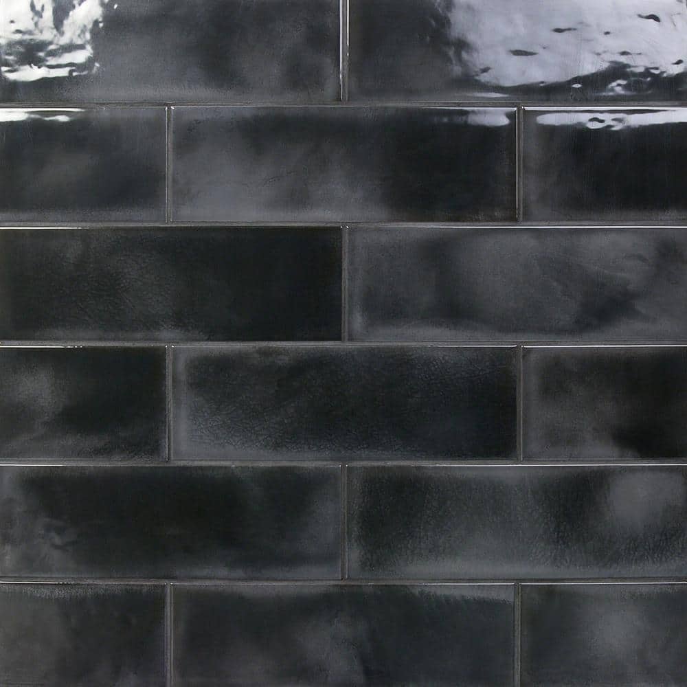 Piston Camp Black 4 in. x 12 in. Glazed Ceramic Subway Wall Tile (34-piece 10.97 sq. ft. / box) price history on PriceWatchPro
