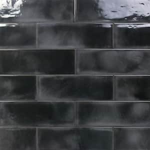 Piston Camp Black 4 in. x 12 in. Glazed Ceramic Subway Wall Tile (34-piece 10.97 sq. ft. / box)