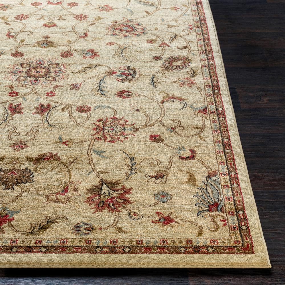Sabin Beige Rectangular Synthetic Oriental Area Rug, 12' x 14'11"