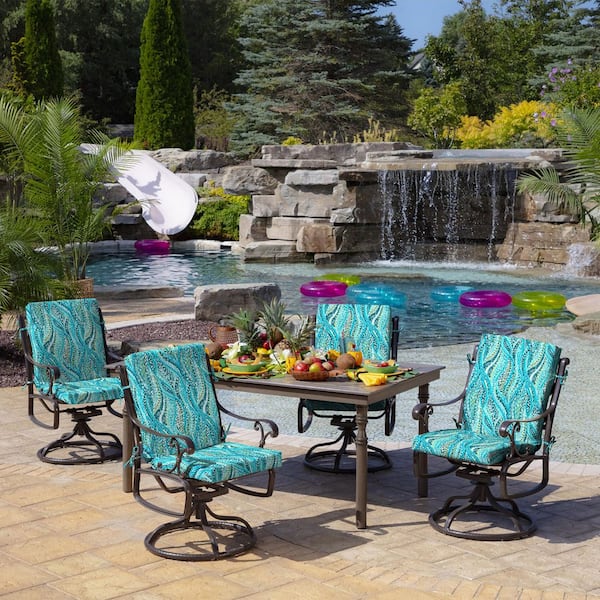 ARDEN Outdoor Dining Chair Cushion 2 Pack 20 x 20 Rain-Proof Fade