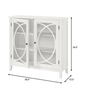 Brisa Bright White Accent Cabinet with Double Elliptical Doors