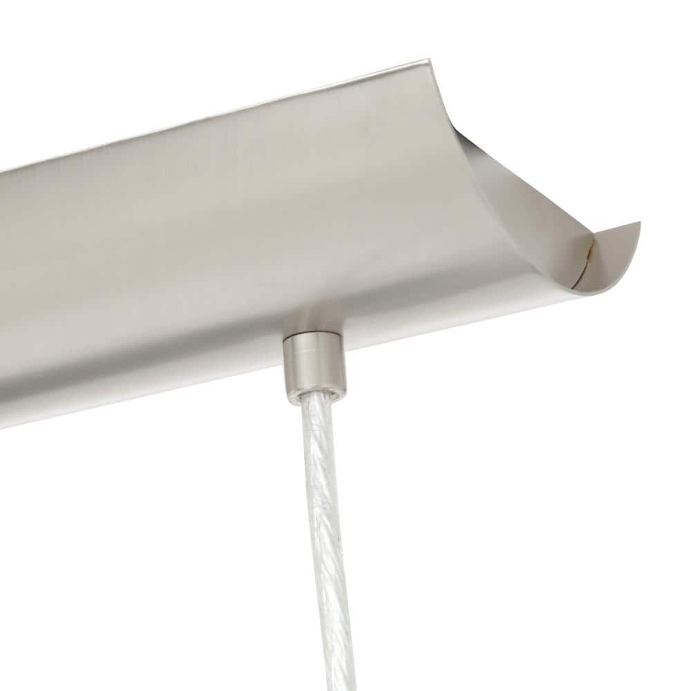 Elegant Matte Nickel 3-Light Pendant with White Crackle Glass Shades