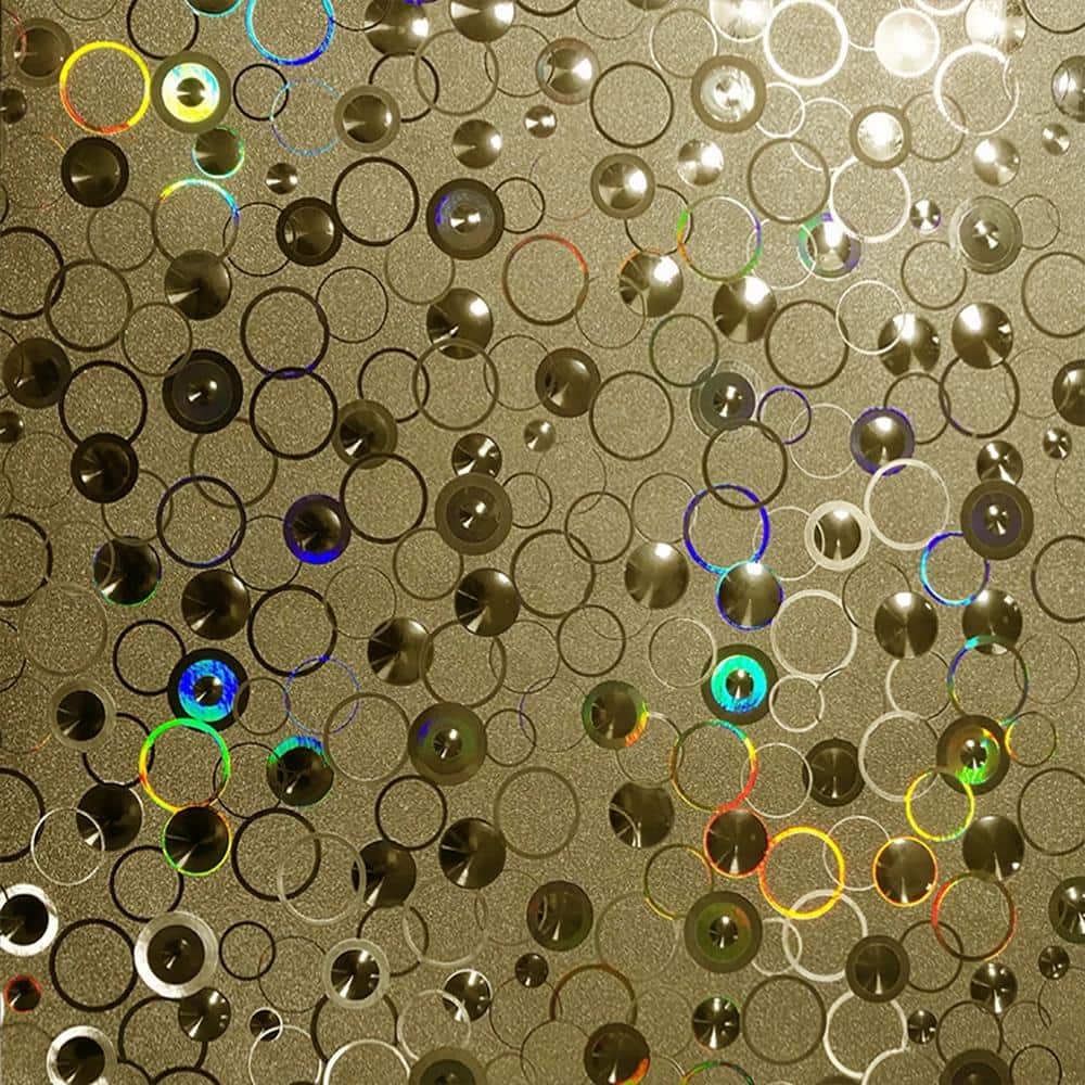 Circles Green, Charcoal, Yellow, Blue Vinyl Strippable Roll (Covers 26.6 sq