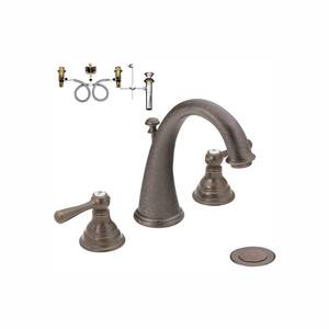 Kingsley 8 in. Widespread 2-Handle High-Arc Bathroom Faucet Trim Kit in Oil Rubbed Bronze (Valve Included)