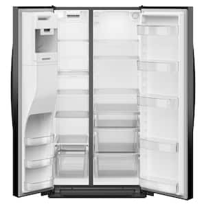 36 in. 28.41 cu. ft. Full-Depth Freestanding Side-by-Side Refrigerator in Black with TruCool System