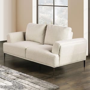 Orlandi 65 in. Beige Chenille 2-Seater With Extendable Backrest