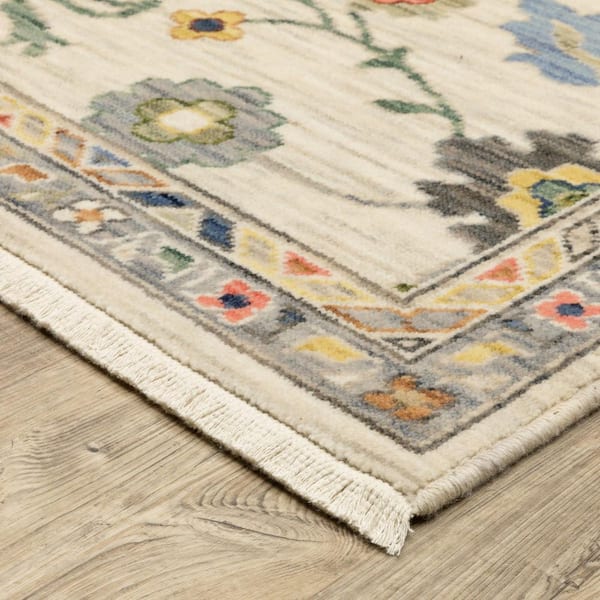 2 X 6 Yellow, Ivory, Gray Oriental Washable Area Rug Runner Rug