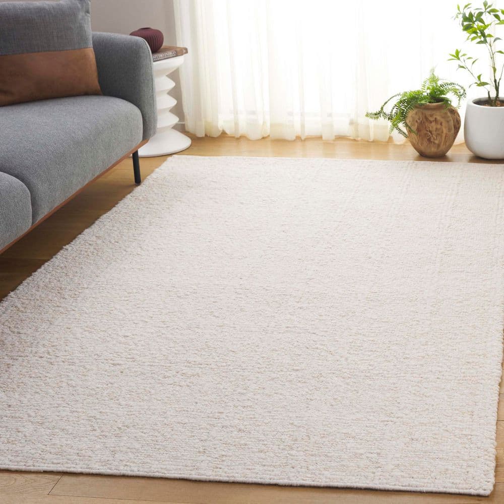 Manhattan 9 ft. x 12 ft. Ivory Modern Solid Color Area Rug - thumbnail 2