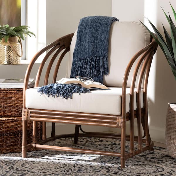 Stan Light Brown Rattan Arm Chair
