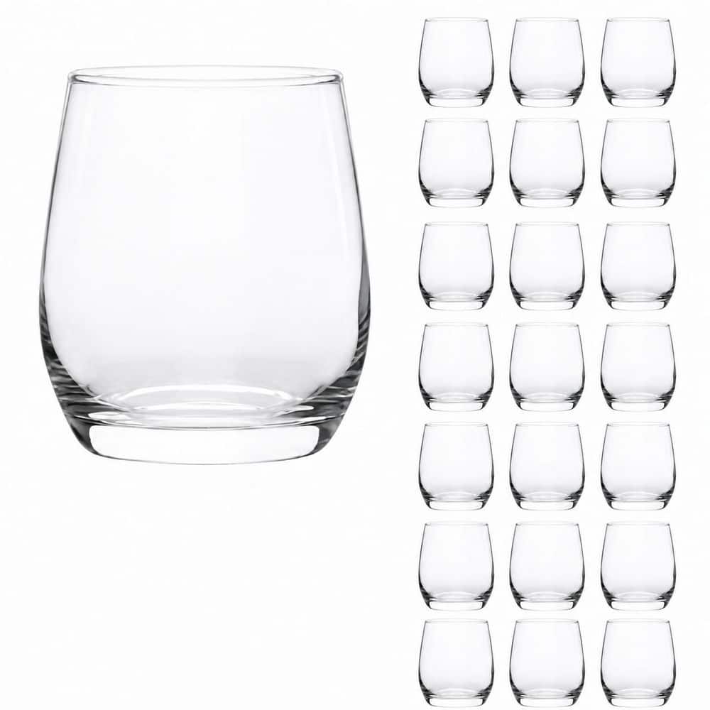 Clear Glass Stemless Wine Glasses Set of 24 for Red or White Wine, 12 oz, 3.67 in H price history on PriceWatchPro