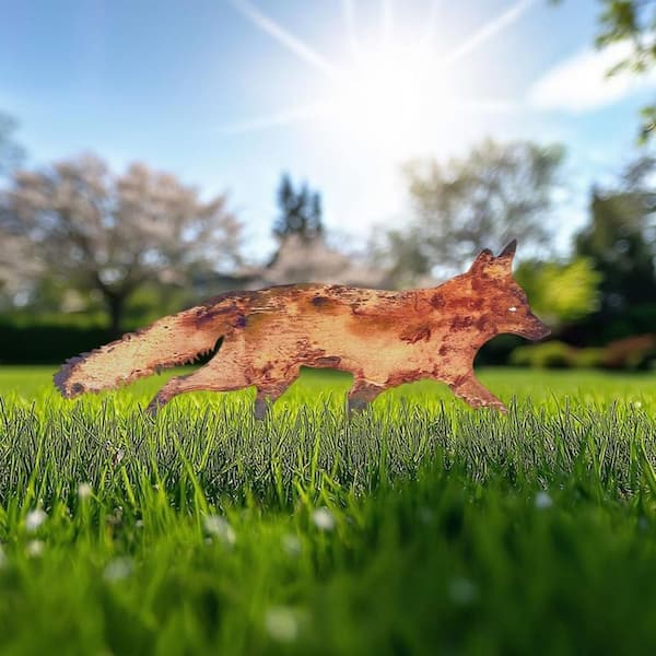 Metal Fox Garden Decoration Garden Statue for Patio HPF6NC8BSV