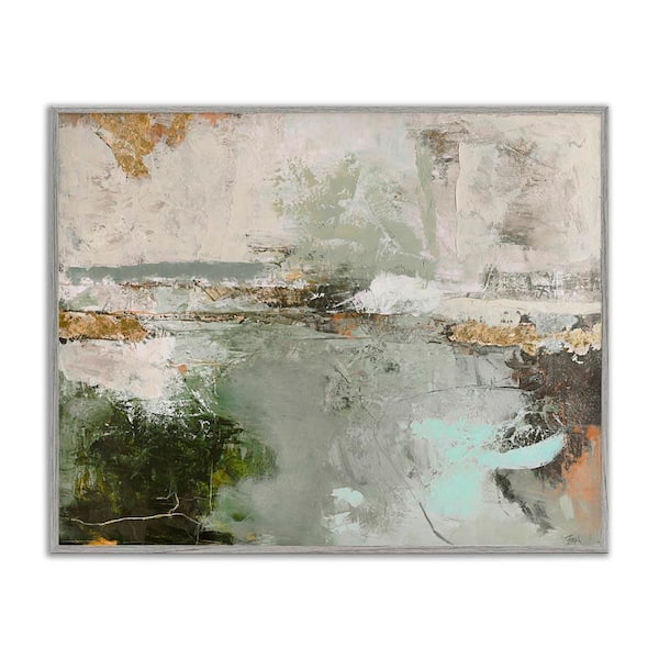 Stupell Industries Abstract Seascape Landscape by Design Fabrikken Gray Framed Abstract Giclee Art Print 16 in. x 20 in.