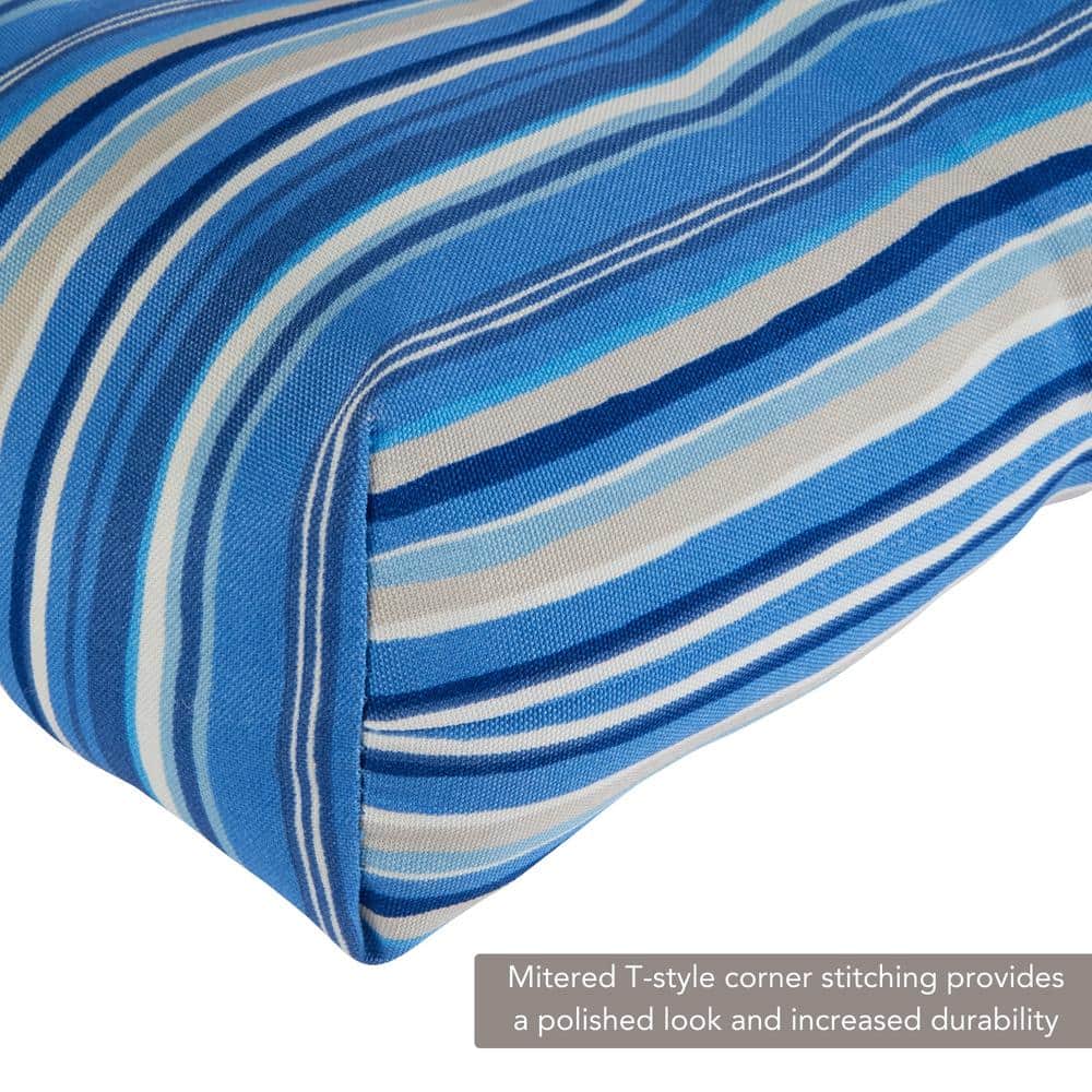 Sapphire Stripe 51" x 18" Reversible Outdoor Bench Cushion