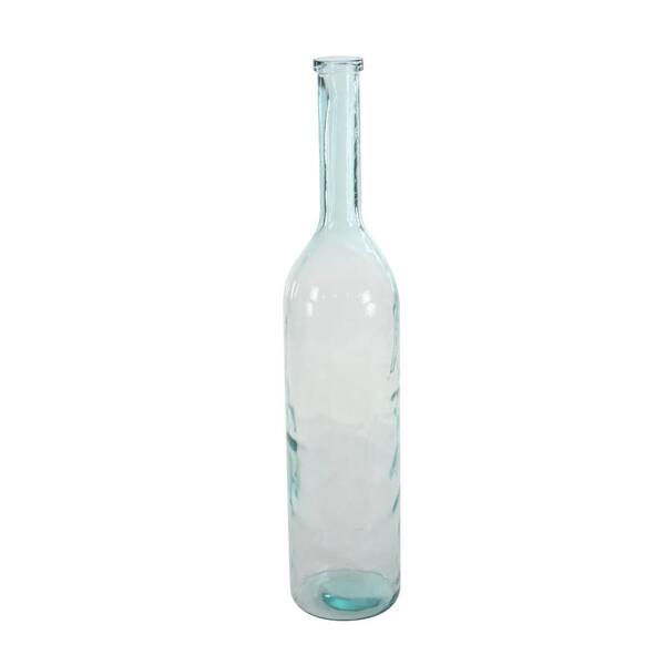 Download Litton Lane 40 In Clear Glass Bottle Decorative Vase 18217 The Home Depot