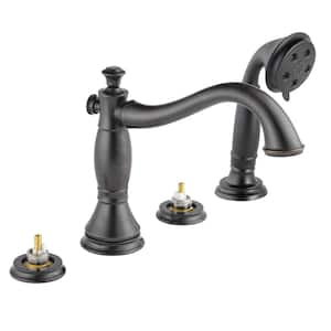 Cassidy 2-Handle Deck-Mount Roman Tub Faucet Trim Kit in Venetian Bronze w/Hand Shower (Valve and Handles Not Included)
