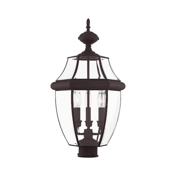 Livex Lighting Monterey 3 Light Bronze Outdoor Post Top Lantern