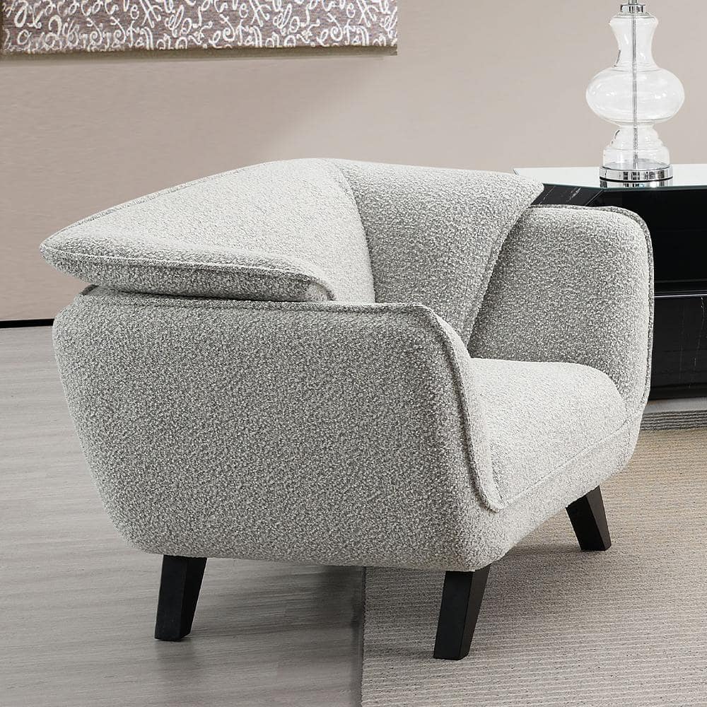 Acme Furniture Nayeli Light Gray Boucle Fabric Arm Chair Set of 1