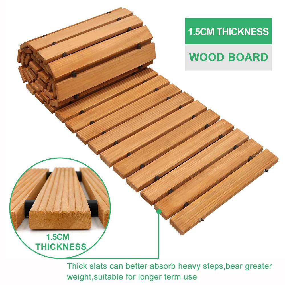 8 ft. Natural Cedar Roll-Up Garden Pathway