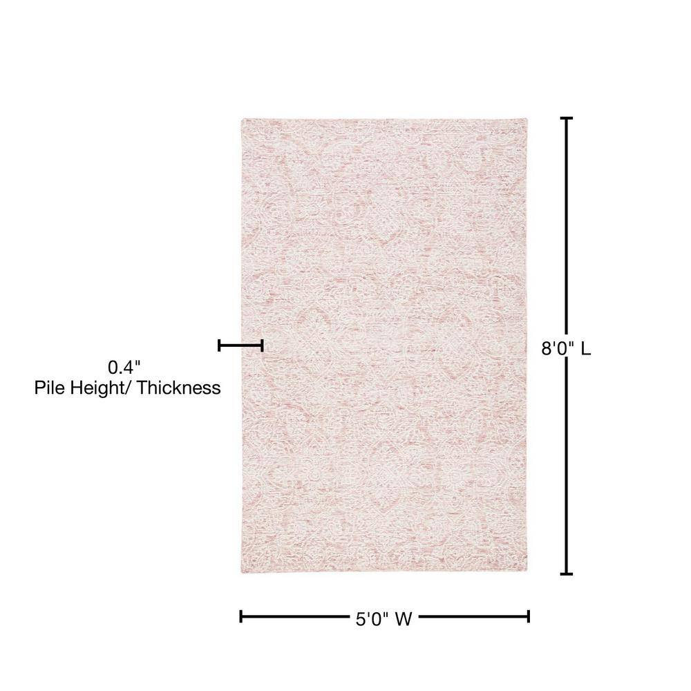 Ivory Floral Hand-Tufted Wool Rectangular Area Rug
