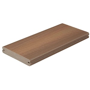 Horizon 1 in. x 5-1/4 in. x 1 ft. Ipe Grooved Edge Capped Composite Decking Board Sample