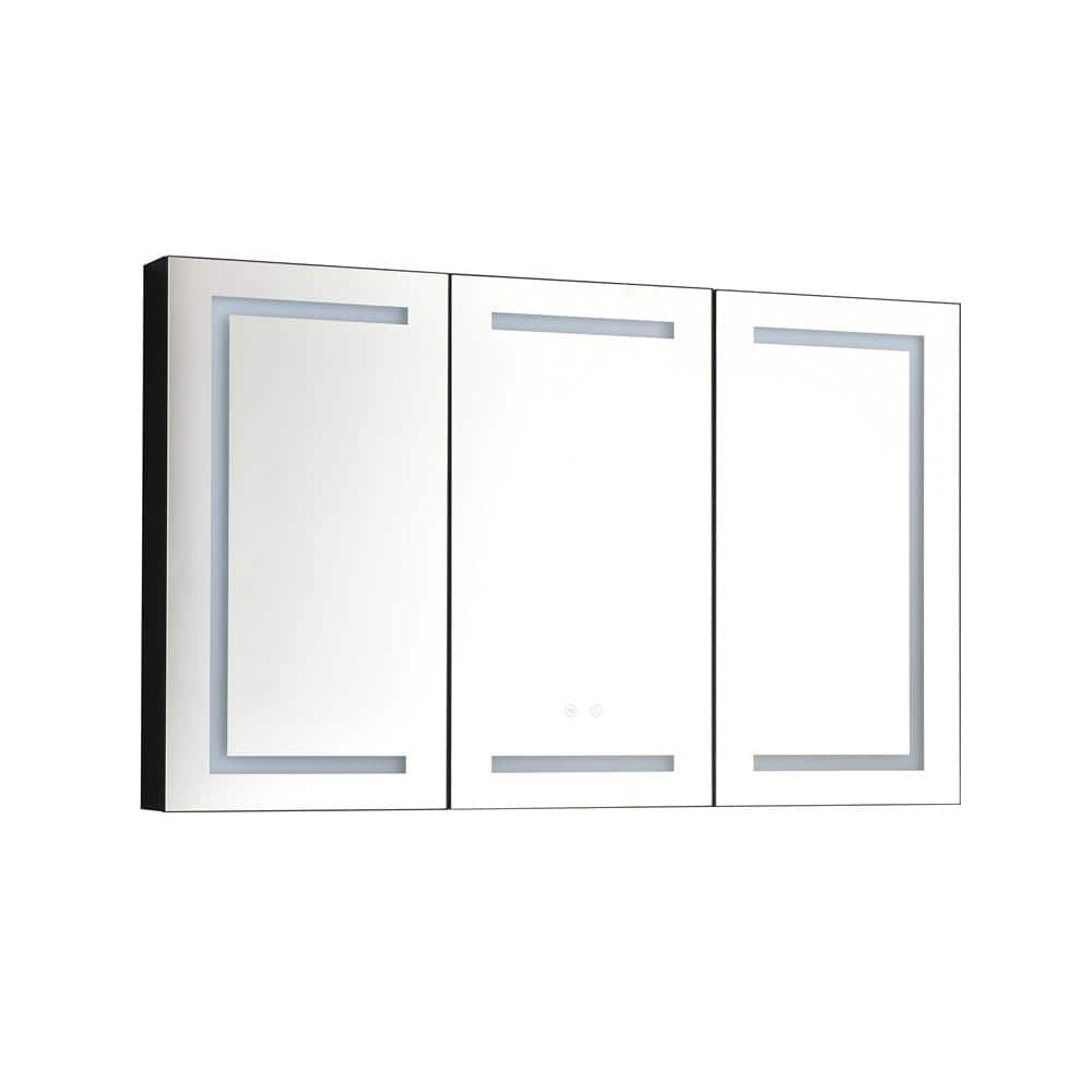 48 in. W X 30 in. H Rectangular Aluminium Medicine Cabinet with Mirror, Lig