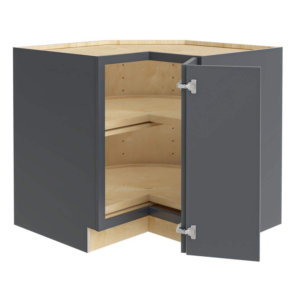 Newport 33 in. W x 24 in. D x 34.5 in. H Assembled Plywood Corner Lazy Susan Base Kitchen Cabinet in Deep Onyx RH price history on PriceWatchPro