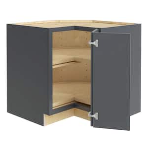 Newport Deep Onyx Plywood Shaker Assembled Lazy Suzan Corner Kitchen Cabinet R 33 in W x 24 in D x 34.5 in H