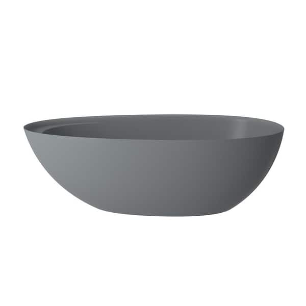 67 in. x 33 in. Soaking Bathtub in Matte Grey