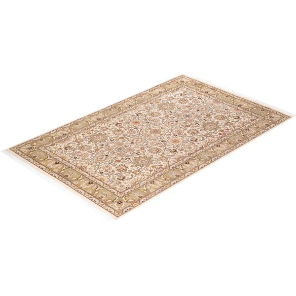 Mogul Traditional Beige 4 ft. 1 in. x 6 ft. 5 in. Oriental Area Rug
