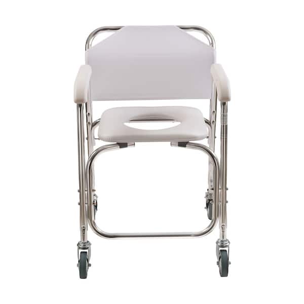 Costway 34.5 in. x 23 in. 4-in-1 Bedside Commode Chair Toilet Seat with  Wheel Commode Wheelchair with Detachable Bucket JH10003 - The Home Depot