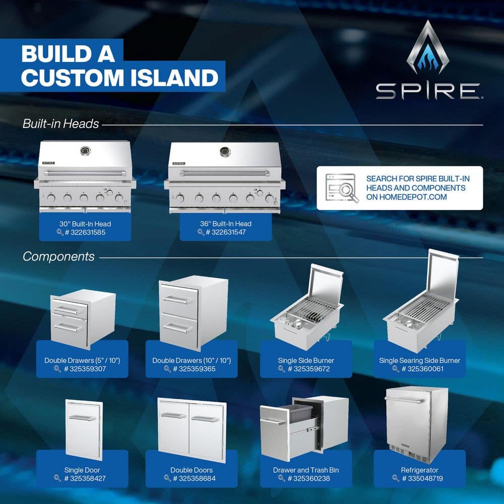 Spire 36-Inch Stainless Steel Built-In 6-Burner Natural Gas Grill