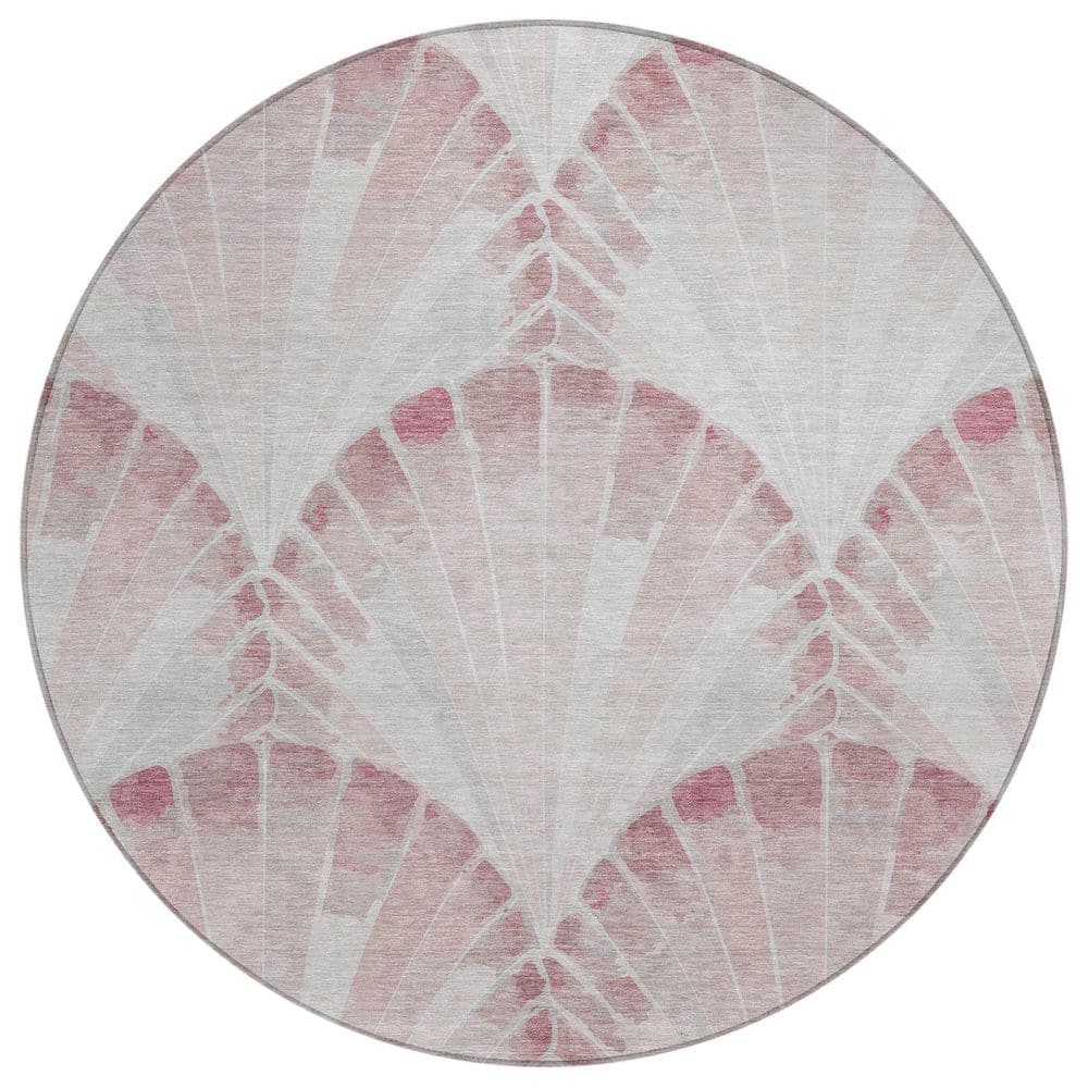Chantille Machine Washable Indoor/Outdoor Abstract ACN2401 Blush 8 ft. x 8 ft. Round Rug price history on PriceWatchPro