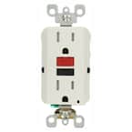 15 Amp Self-Test SmartlockPro Slim Duplex Tamper Resistant GFCI Outlet, White (3-Pack)