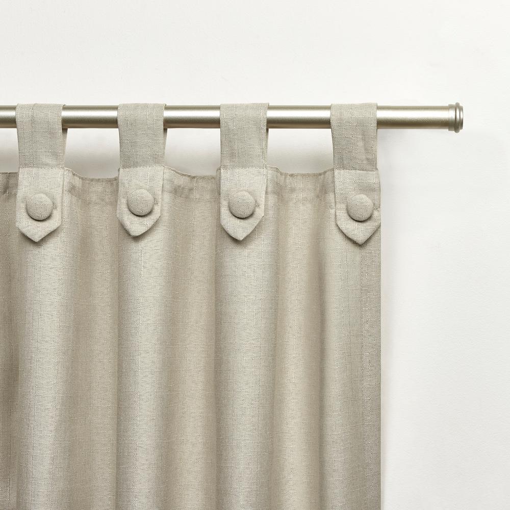 Natural Linen Look Tab Top Light-Filtering Curtain Panels, 54"x84", Set of 2