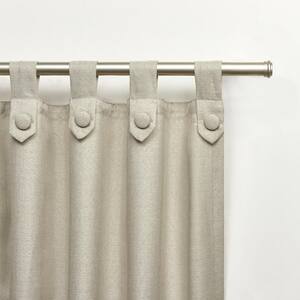 Loha Tuxedo Natural Solid Light Filtering Tuxedo Tab Top Curtain, 54 in. W x 84 in. L (Set of 2)