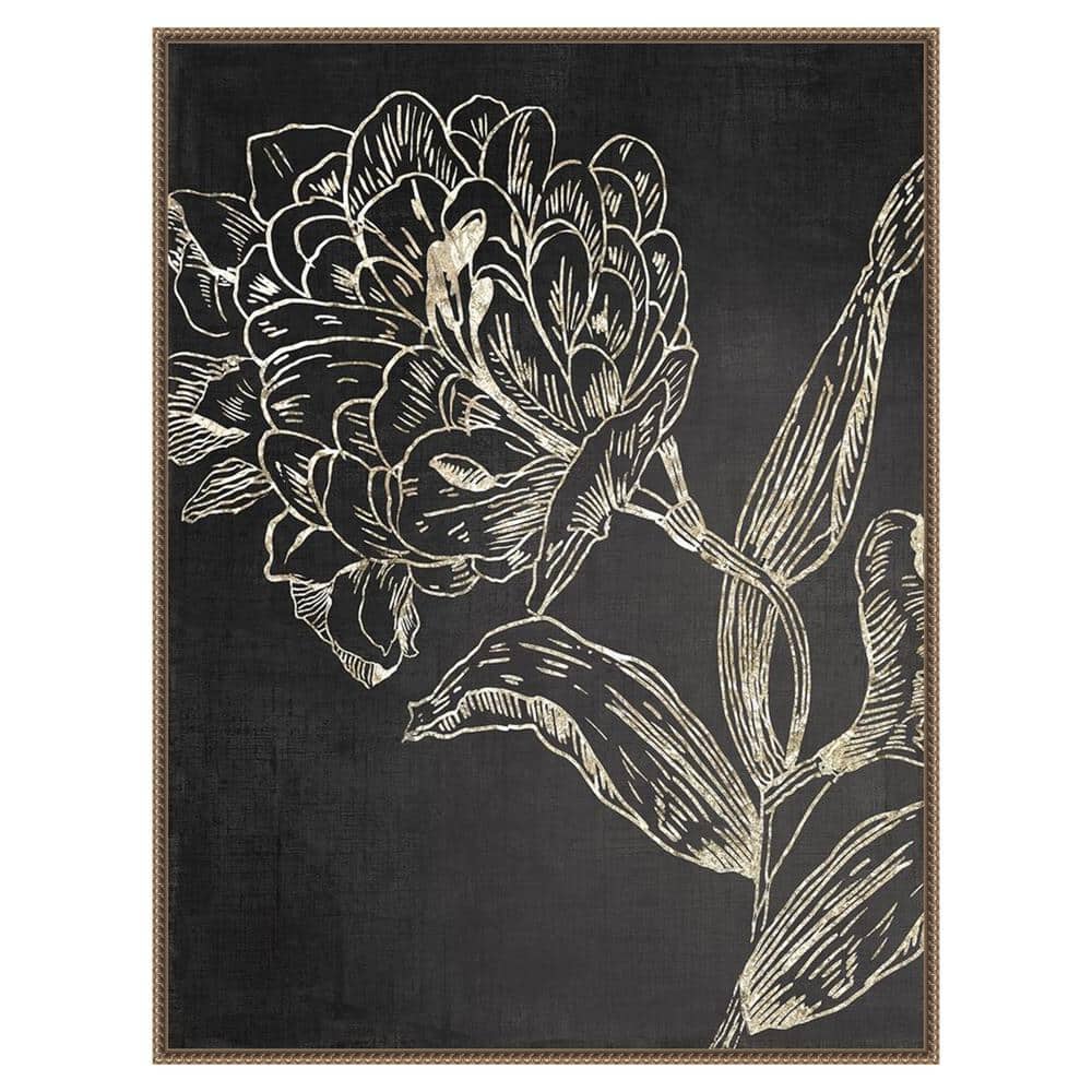Golden Flower Folklore II Bronze Framed Canvas Art Print